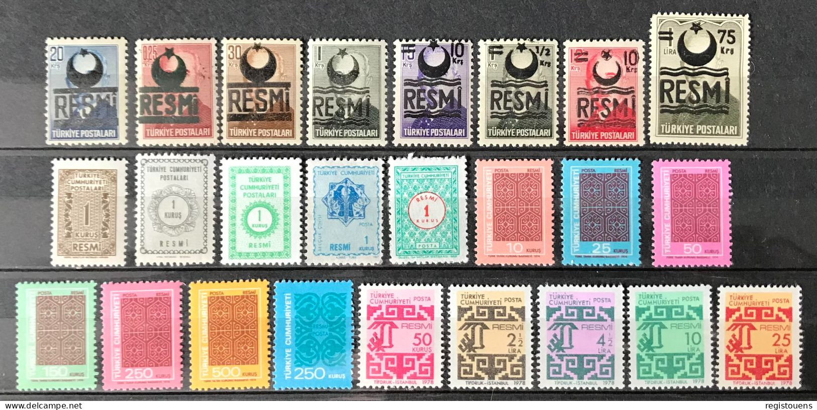 Lot De 25 Timbres Services Neufs** Turquie - Dienstmarken