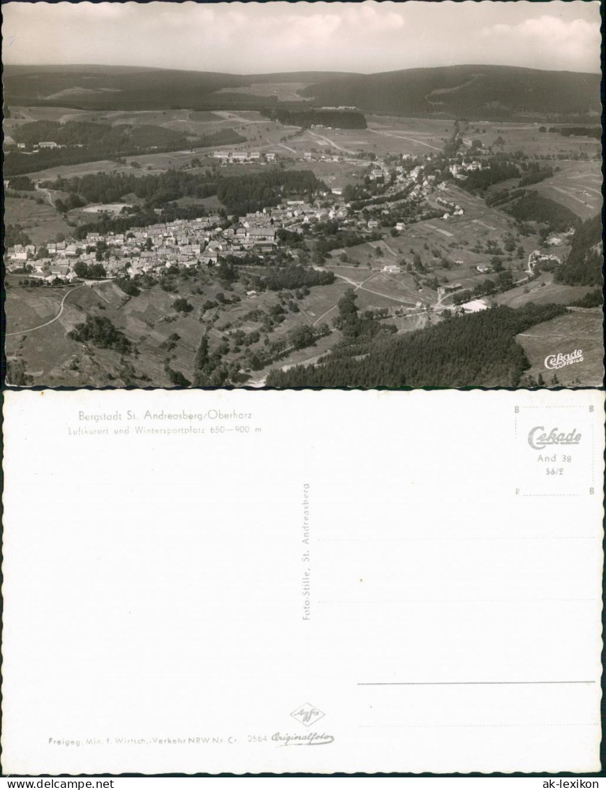 Ansichtskarte Sankt Andreasberg-Braunlage Luftbild 1956 - St. Andreasberg