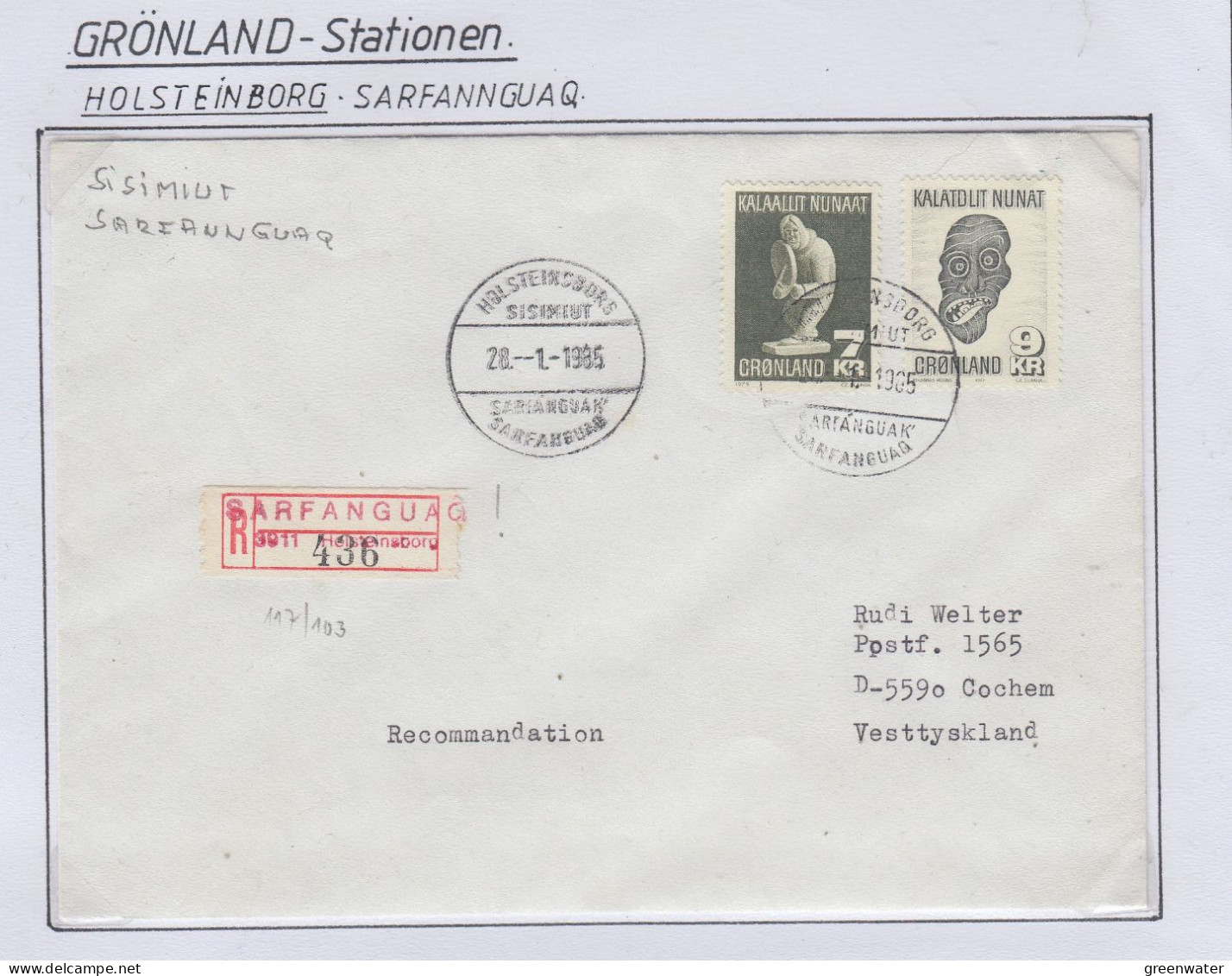 Greenland  Holsteinsborg Sisimiut 2 Covers + 1 Registered (KG174) - Forschungsstationen & Arctic Driftstationen