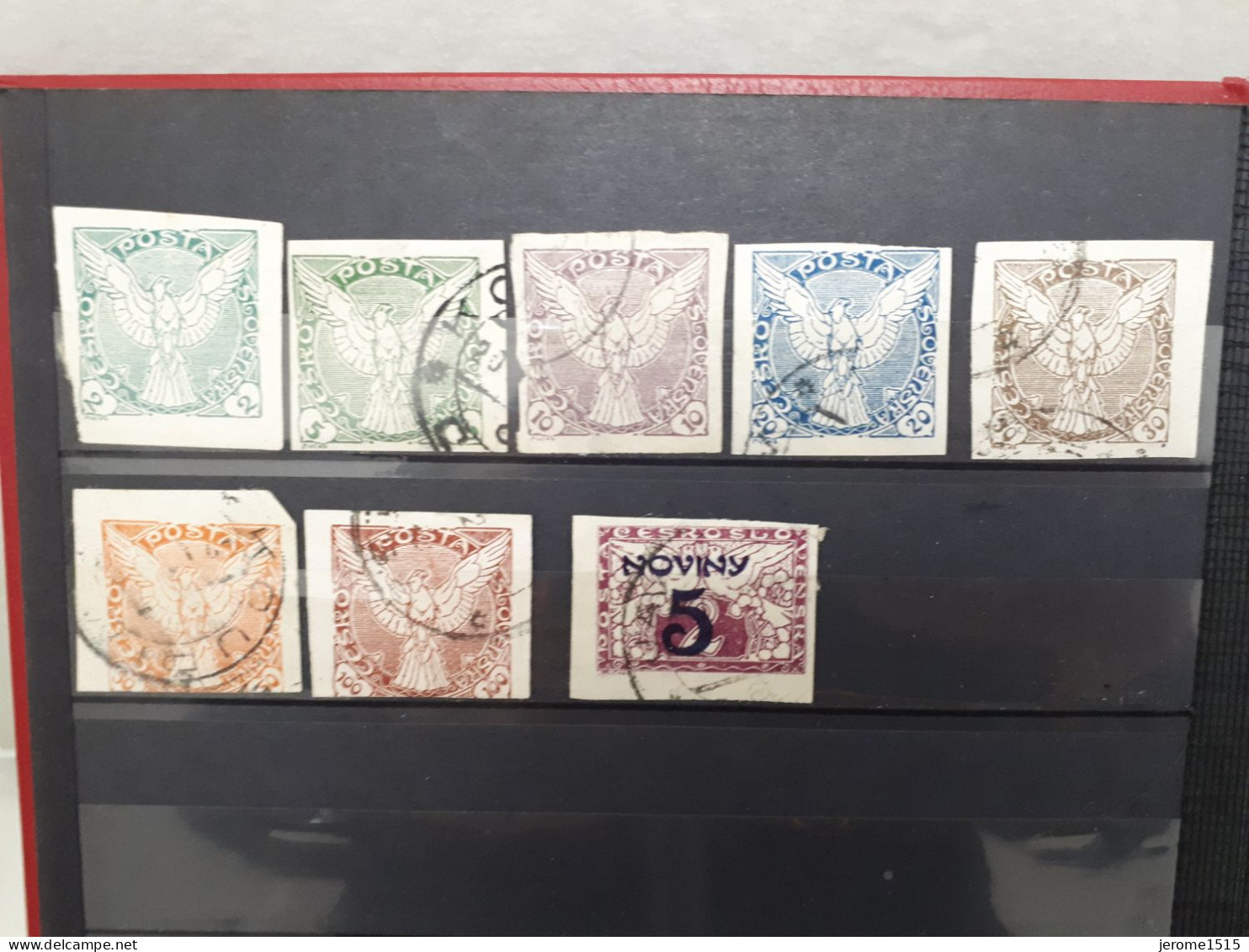 Timbres Tchécoslovaquie :  1919 Journaux Yt N° 1, 2, 4, 5, 6, 7, 8, 217  & - Dagbladzegels