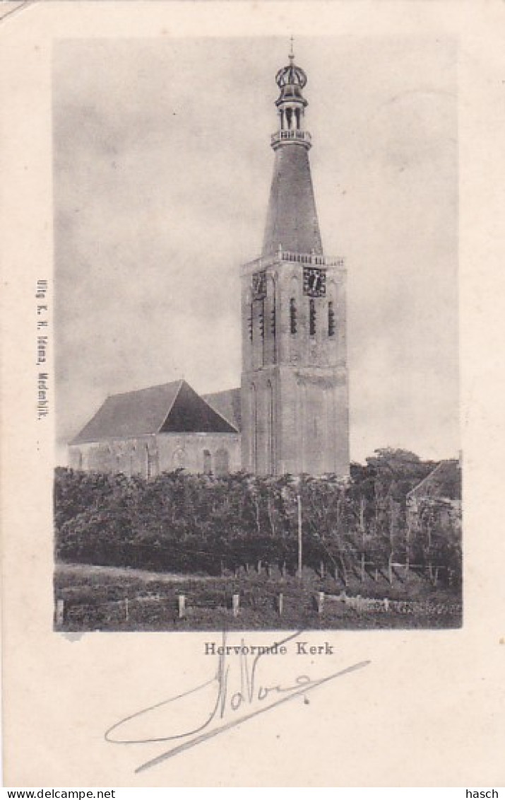 486180Medenblik, Hervormde Kerk. 1900. (linksboven Een Kleine Vouw)  - Medemblik