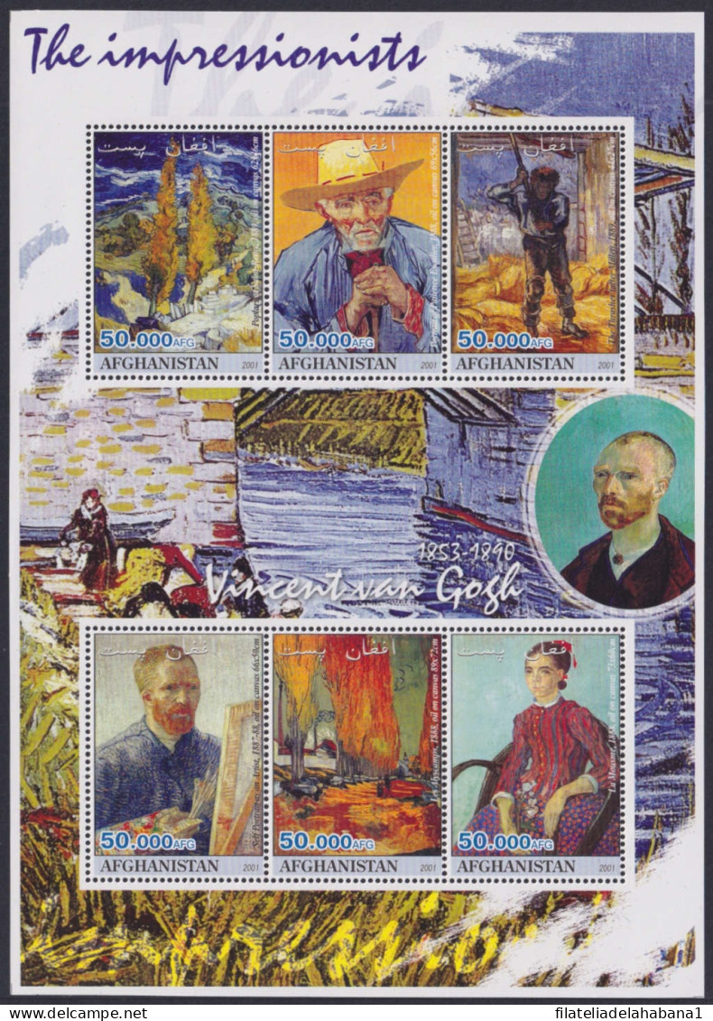 F-EX48062 AFGHANISTAN MNH 2001 ART IMPRESSIONISTS PAINTING VINCENT VAN GOGH.  - Impressionisme