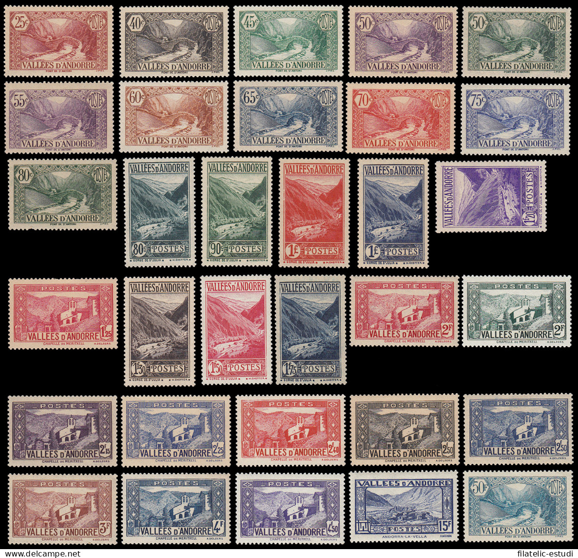 Andorra Francesa 61/92 1937-43 Paisajes MNH - Sonstige & Ohne Zuordnung