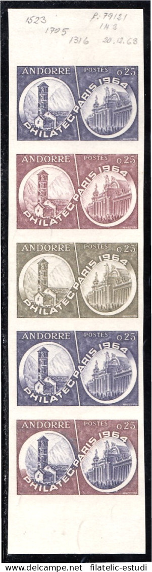 Andorra Francesa 171 1964 MNH Pruebas Sin Dentar - Sonstige & Ohne Zuordnung