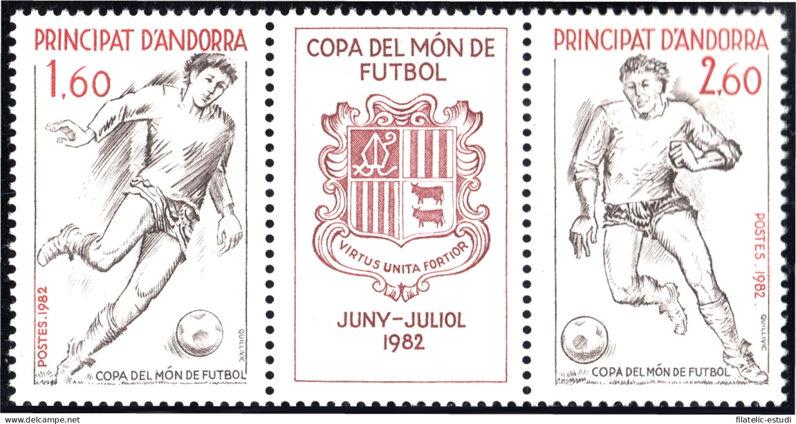 Andorra Francesa 302/02A 1982 Copa Del Mundo De  Fútbol MNH - Other & Unclassified