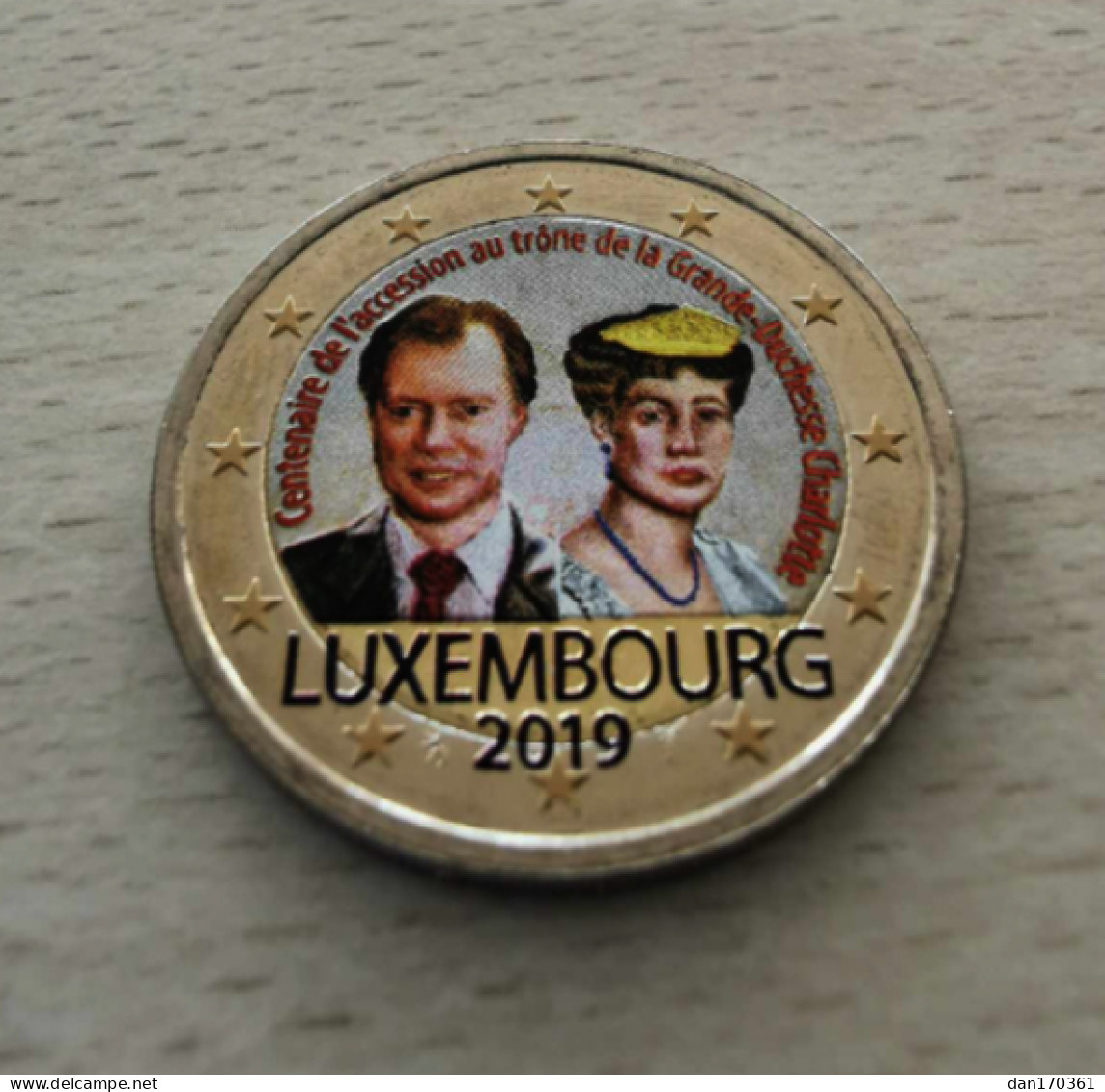 LUXEMBOURG 2019 - 2 EUROS - ACCESSION TRONE CHARLOTTE - COULEUR - FARBE- COLORISEE - COULEURS - COLORED - COLOR - Luxemburgo