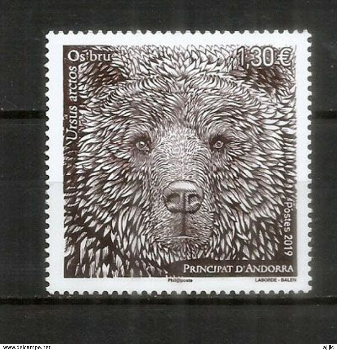 ANDORRA. L'Ours Brun Des Pyrénées, Timbre Neuf **  Année 2019 - Unused Stamps