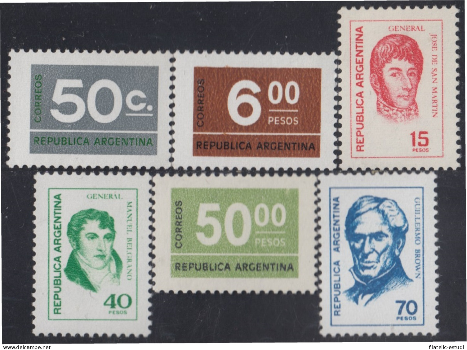 Argentina 1063/1068 1976 Serie Corriente. Tipos 1970/71 MH - Altri & Non Classificati