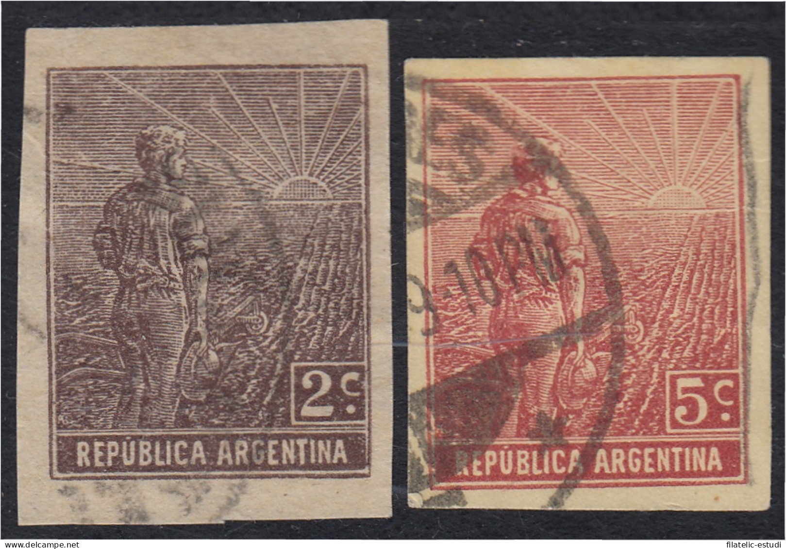 Argentina 194a/95a 1915 República De Argentina Paisano Usado - Andere & Zonder Classificatie