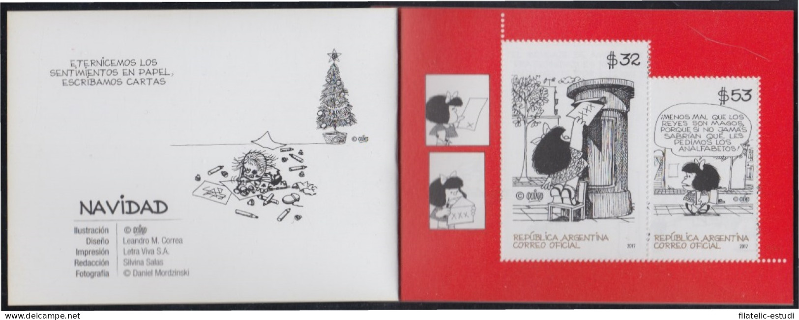 Argentina  3179C 2017 MNH Navidad Christmas Mafalda Carnet - Otros & Sin Clasificación