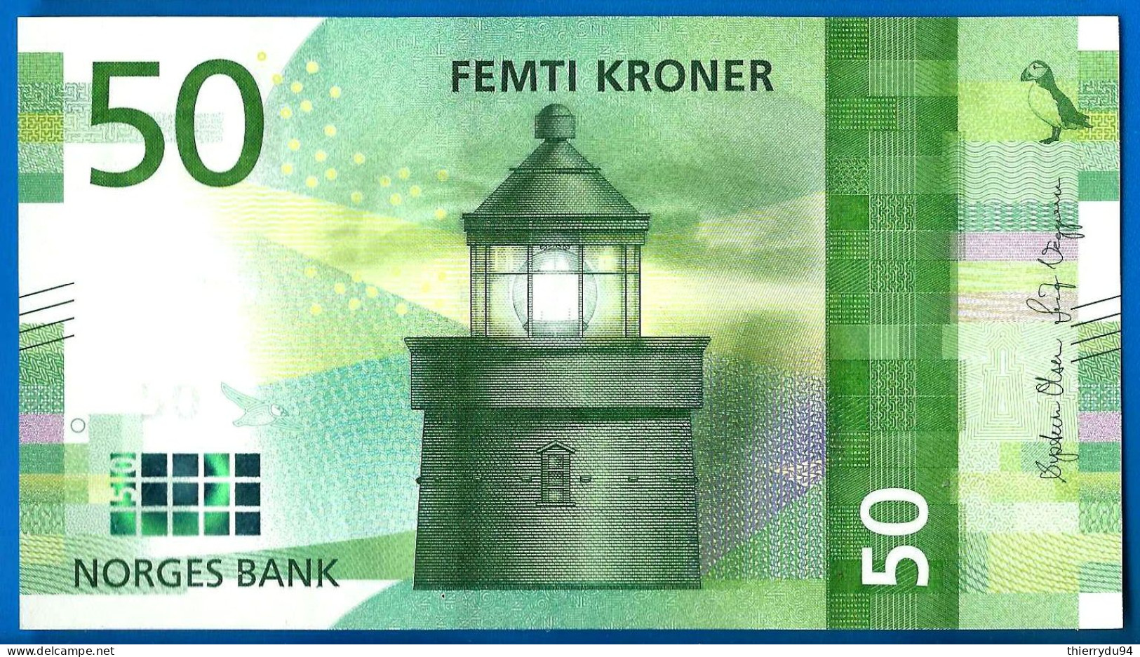 Norvege 50 Couronnes 2017 NEUF UNC Norway Kroner Que Prix + Port Pingouin Phare Lighthouse Banknote Paypal Crypto OK - Norway