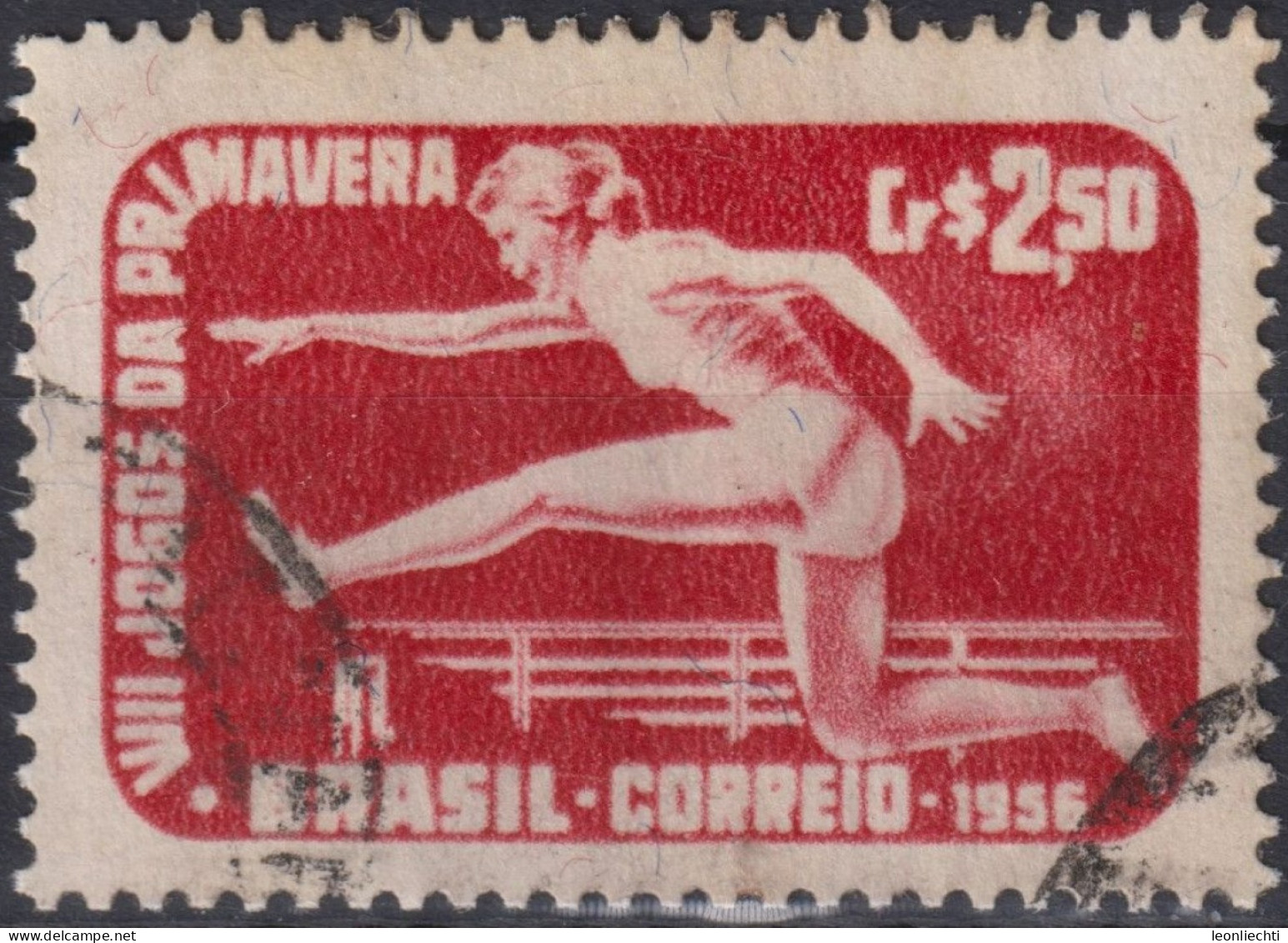 1956 Brasilien ° Mi:BR 898, Sn:BR 840, Yt:BR 624, 8th Spring Games /RJ, Sport - Usados