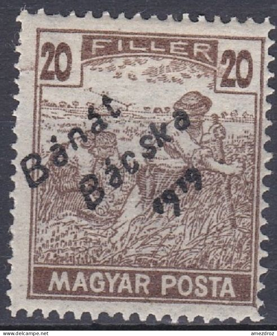 Hongrie Banat Bacska 1919 Mi 40 NH * Moissonneurs   (A8) - Banat-Bacska