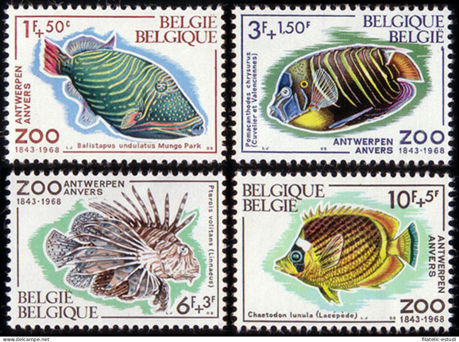 Bélgica - 1470/73 - 1968 125º Aniv. Del Zoo De Amberes Fauna Peces Lujo - Other & Unclassified