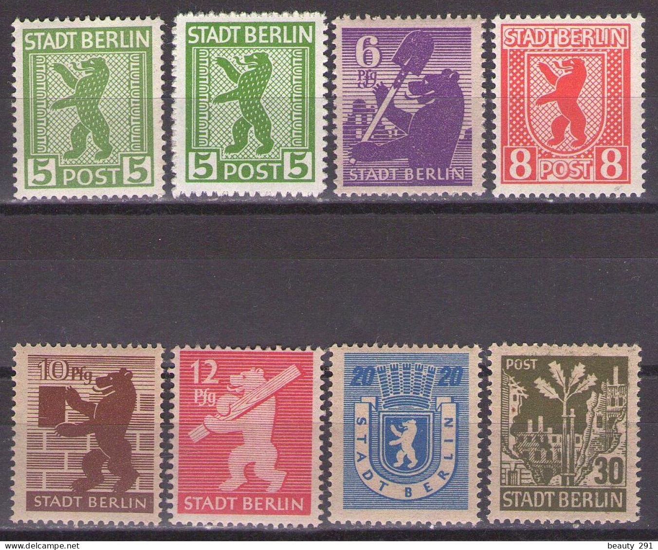 SBZ Berlin & Brandenburg 1945 Mi 1-7  MNH**VF - Berlin & Brandenburg