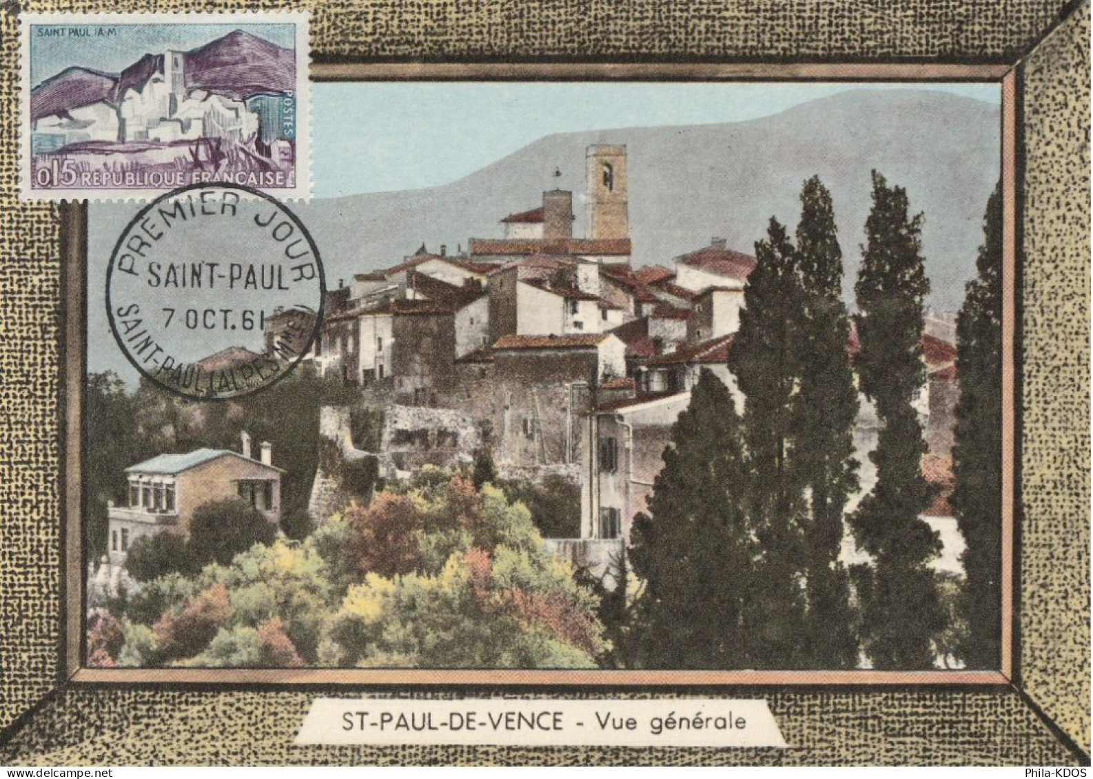 " SAINT-PAUL-DE-VENCE " Sur Carte Maximum De 1961 N° YT 1311. Voir état CM à Saisir !!! - Sonstige & Ohne Zuordnung