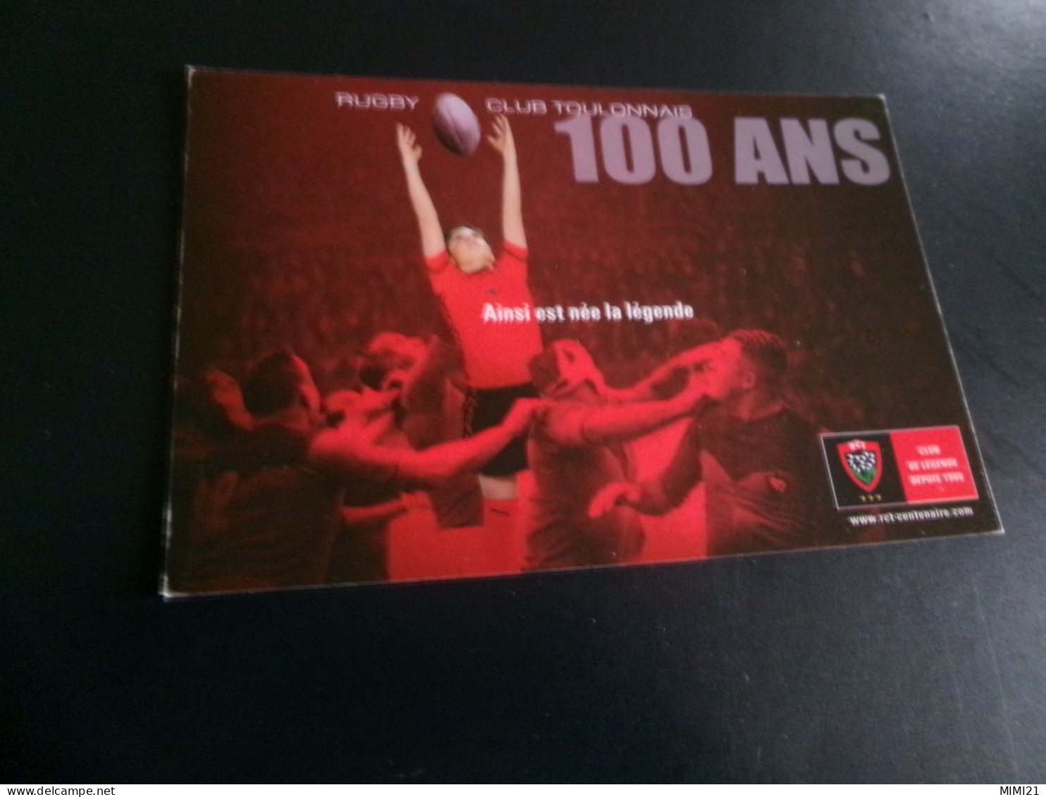 BELLE CARTE "LES 100 ANS DU RUGBY CLUB TOULONNAIS "  ...TOULON - Rugby