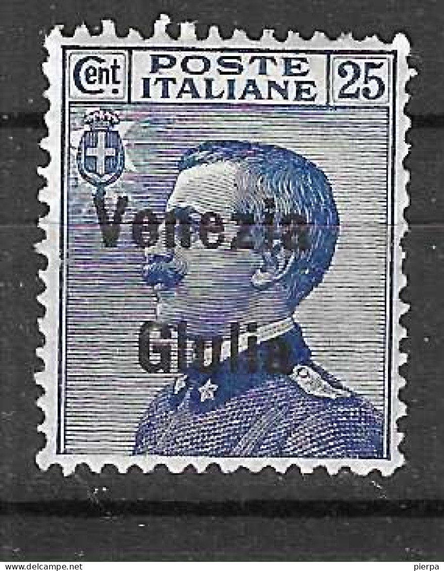 ITALIA VENEZIA GIULIA - 1919 - MICHETTI  25 CENT SOVRASTAMPATO - MH*  (YVERT 24 - MICHEL 24 - SS 24) - Venezia Giulia