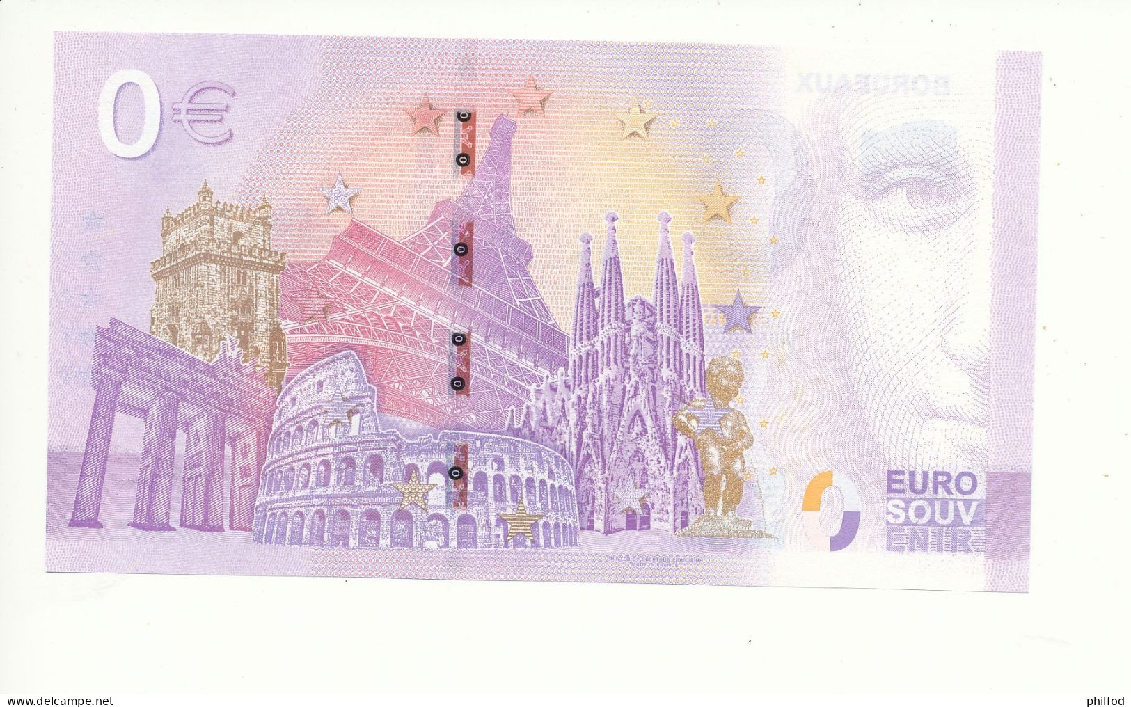 Billet Touristique  0 Euro  - BORDEAUX -  2023-5 -  UEFR -  N° 665 - Autres & Non Classés