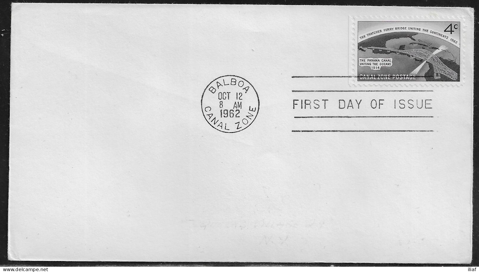 Canal Zone. FDC Sc. 157.   Thatcher Ferry Bridge  FDC Cancellation On Plain FDC Envelope - Canal Zone