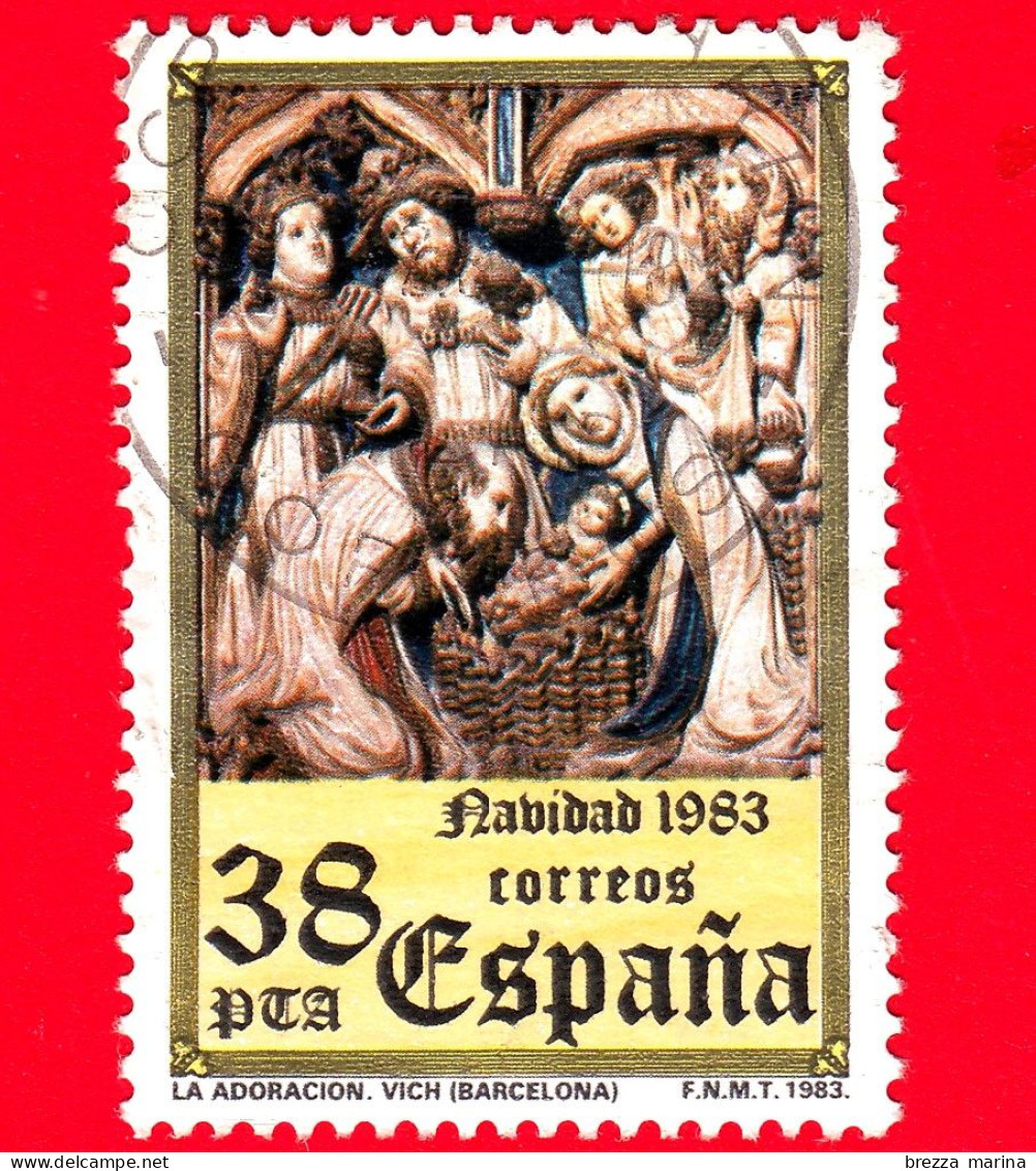 SPAGNA - Usato - 1983 - Natale - L'Adorazione, Vich (Barcellona) - 38 - Gebruikt