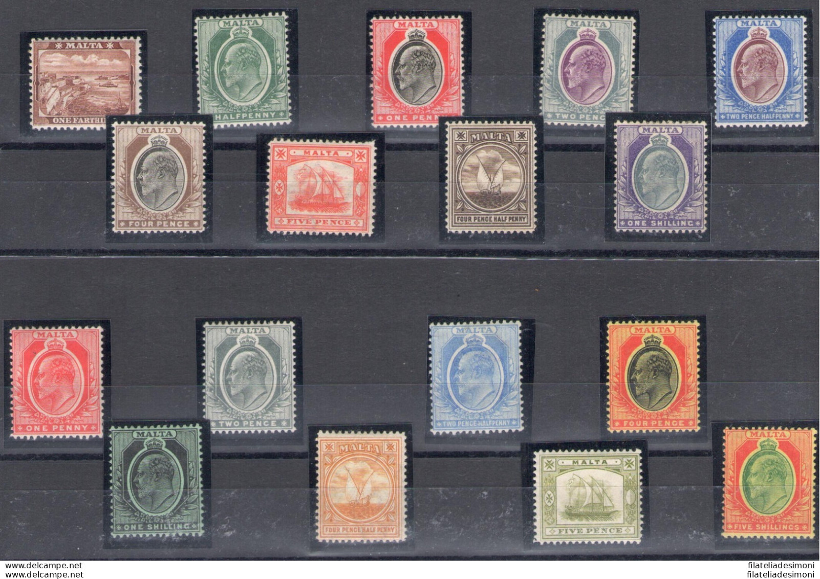 1904-14 MALTA - Effigie Di Re Edoardo VII - N° 45/63 S.G. 17 Val. - Set Of 17 - - Other & Unclassified