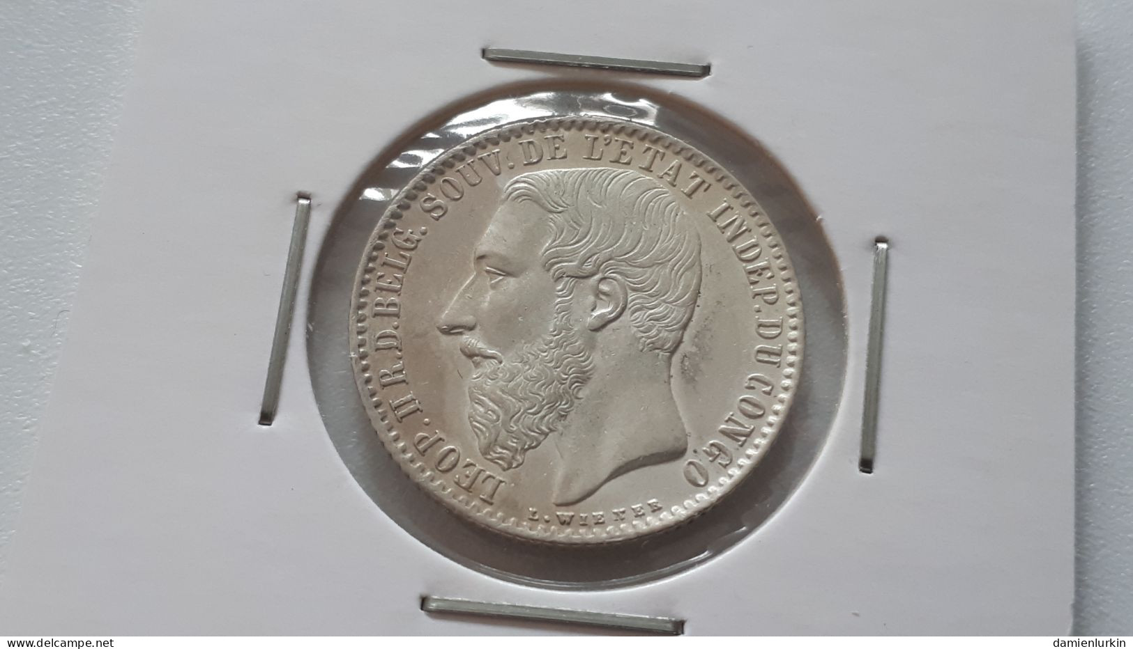 CONGO LEOPOLD II MAGNIFIQUE 1 FRANC 1887 QUASI FDC ARGENT/ZILVER/SILBER/SILVER ONLY 20.000 EXEMPLAIRES ! LIRE DESCRIPTIF - 1885-1909: Leopold II