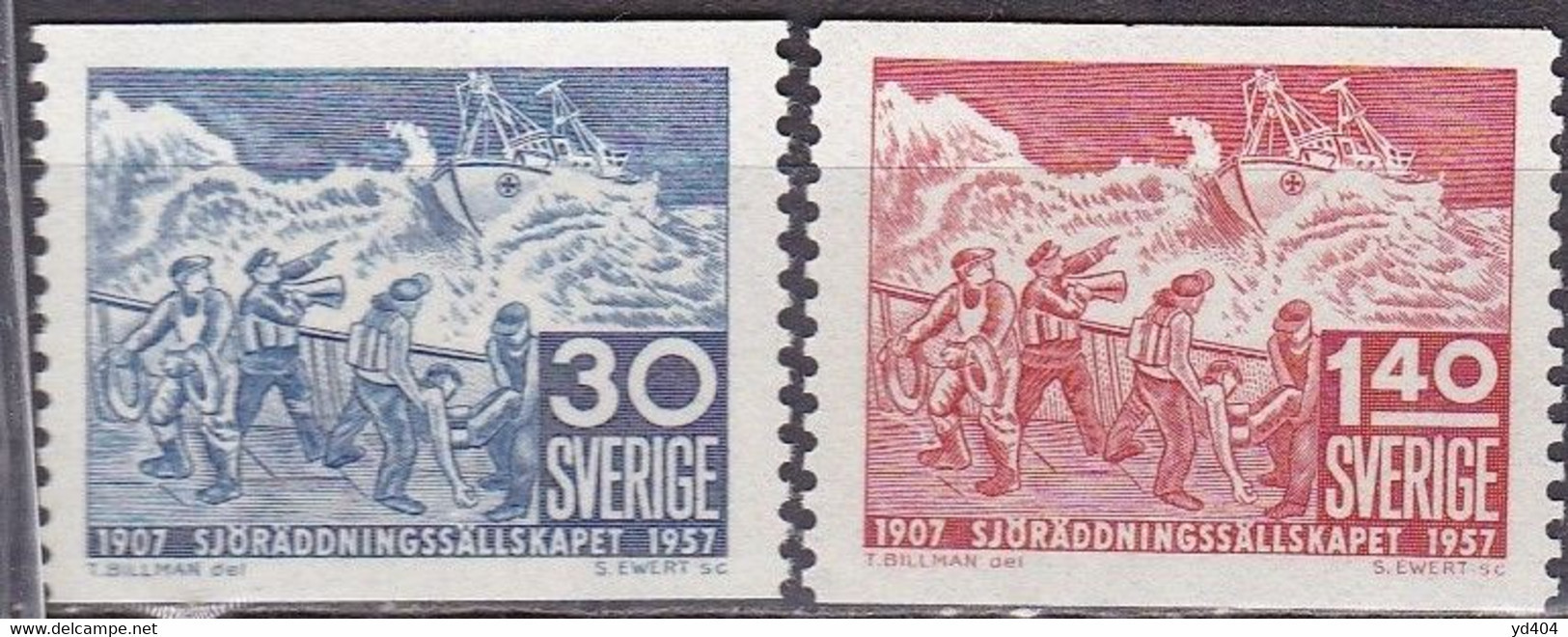 SE432BB – SUEDE – SWEDEN – 1957 – LIFE SAVING SERVICE - SG # 381/2 MNH 12 € - Ungebraucht