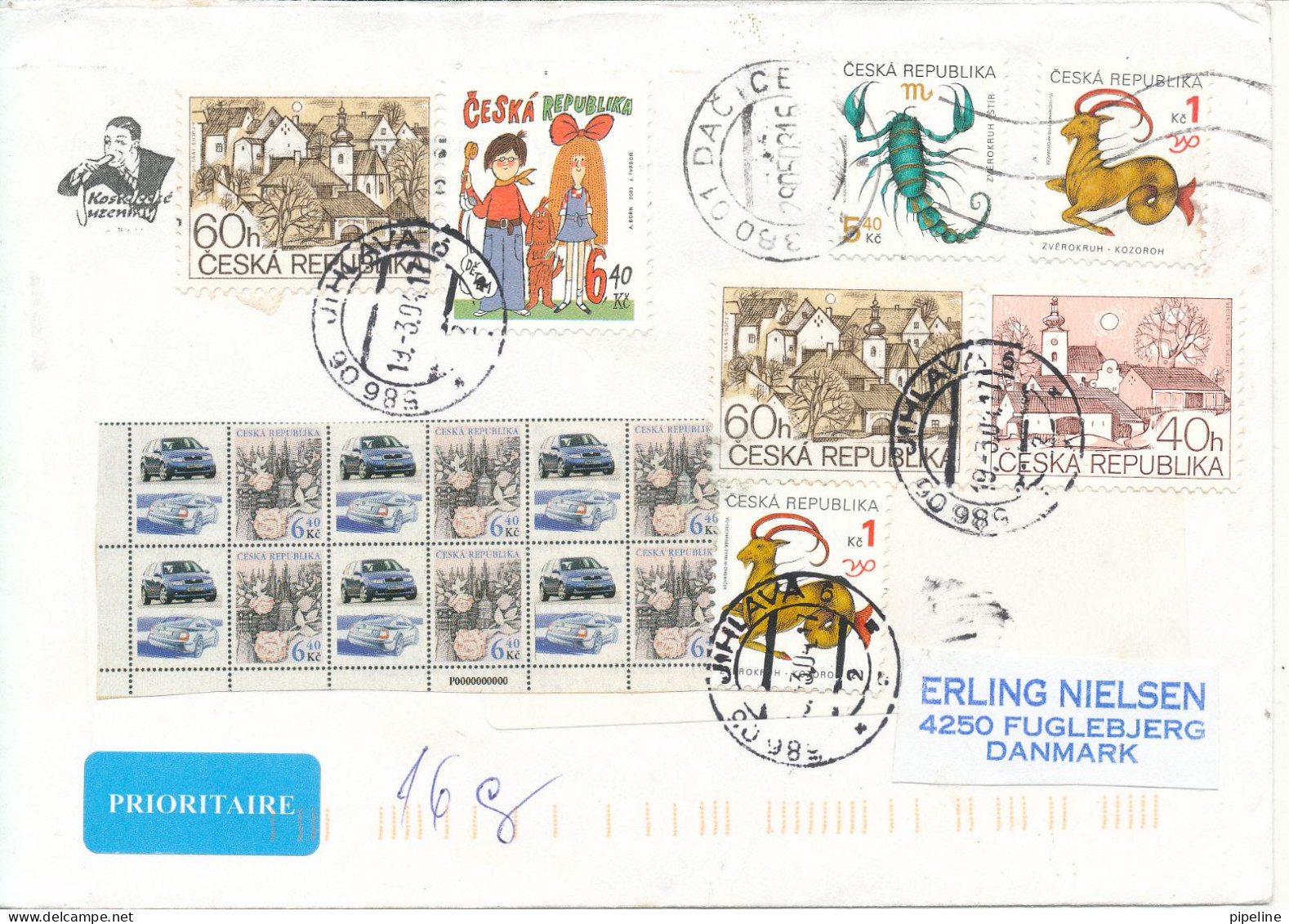 Czech Republic Cover Sent To Denmark 19-3-2004 Topic Stamps - Briefe U. Dokumente