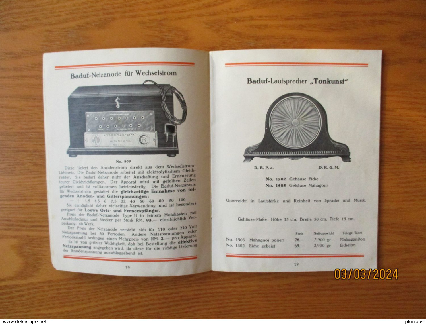 GERMANY FURTWANGEN BADISCHE UHRENFABRIK RADIO AND RADIO PARTS CATALOGUE , 19-37 - Literature & Schemes