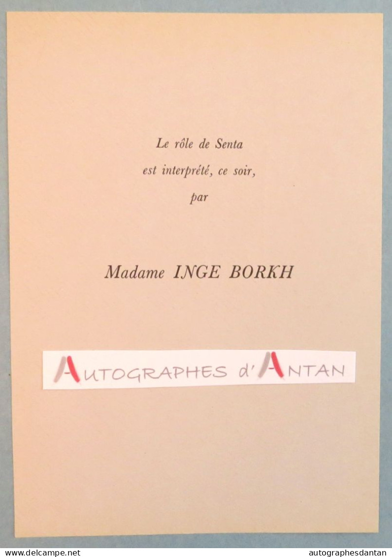 ● Inge BORKH Soprano Allemande Née à Mannheim - Senta - Signature Autographe - Allemagne Germany - Chanteurs & Musiciens