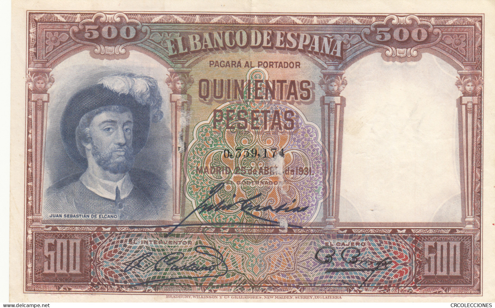 CRBS1016 BILLETE ESPAÑA 500 PESETAS 1931 MBC+ - Otros & Sin Clasificación