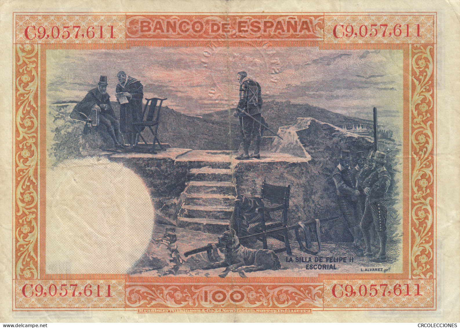 CRBS1061 BILLETE ESPAÑA 100 PESETAS 1925 CON RESELLO USADO - Autres & Non Classés