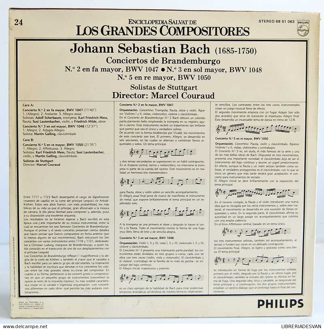 J. S. Bach - Conciertos De Brandemburgo Nº 2, 3 Y 5. LP - Sonstige & Ohne Zuordnung