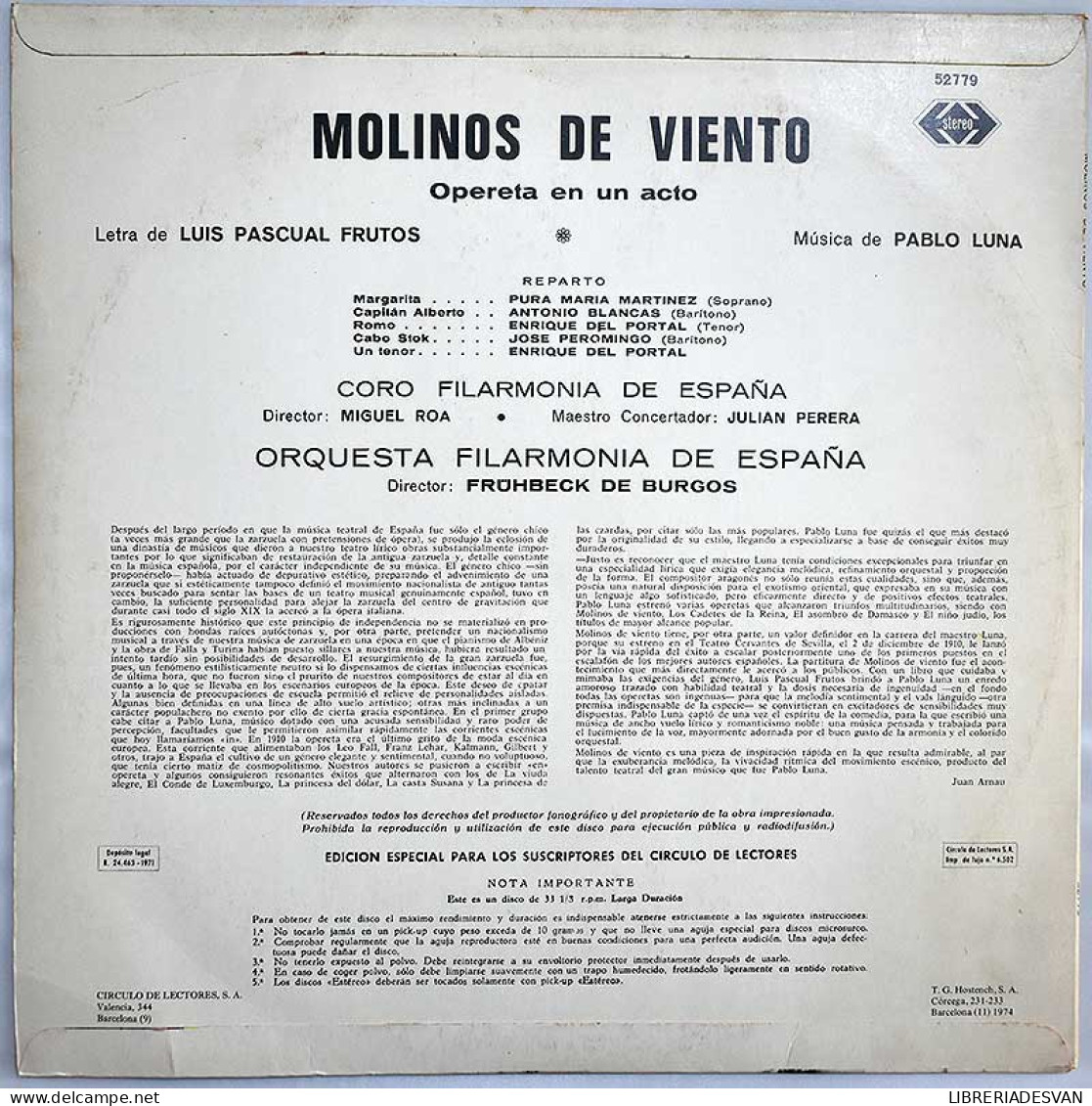 P. Frutos, Luna - Molinos De Viento. LP - Other & Unclassified