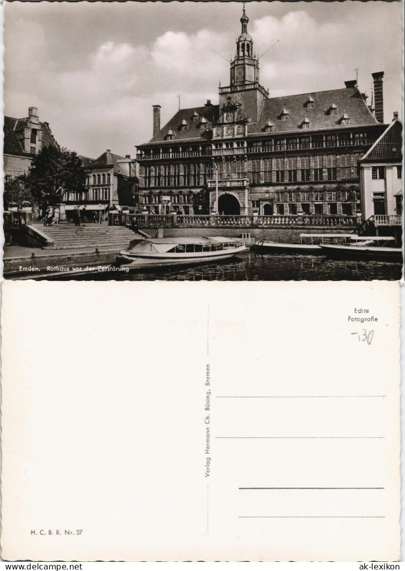 Ansichtskarte Emden Rathaus (vor Der Zerstörung) 1960 - Emden