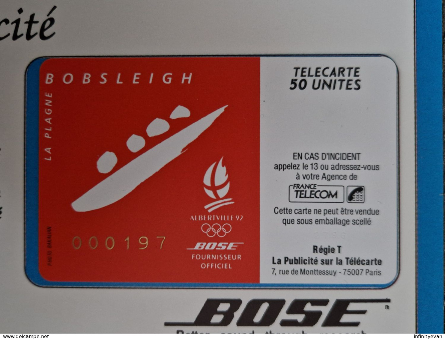 D309 - PRIVEE BOSE BOBSLEIGH NEUVE COTE 110E - Phonecards: Private Use