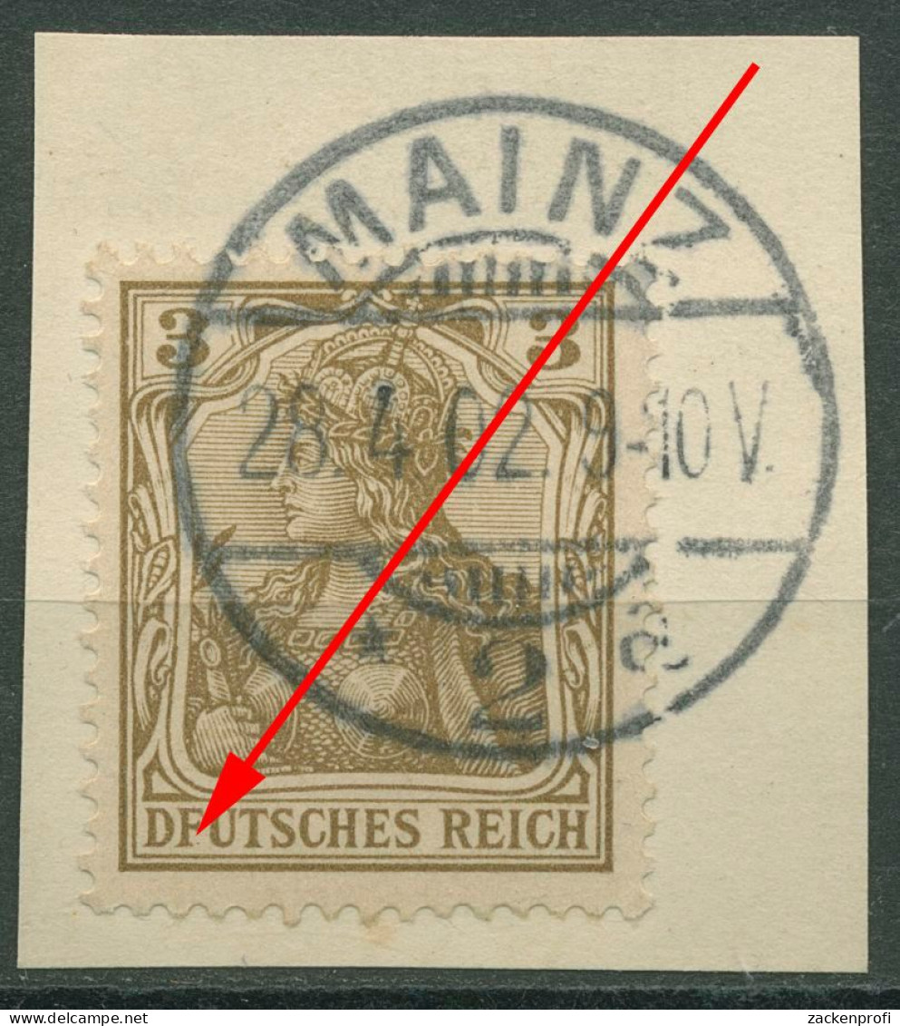 Deutsches Reich 1902 Germania Mit Plattenfehler 69 I Gestempelt, Briefstück - Varietà & Curiosità