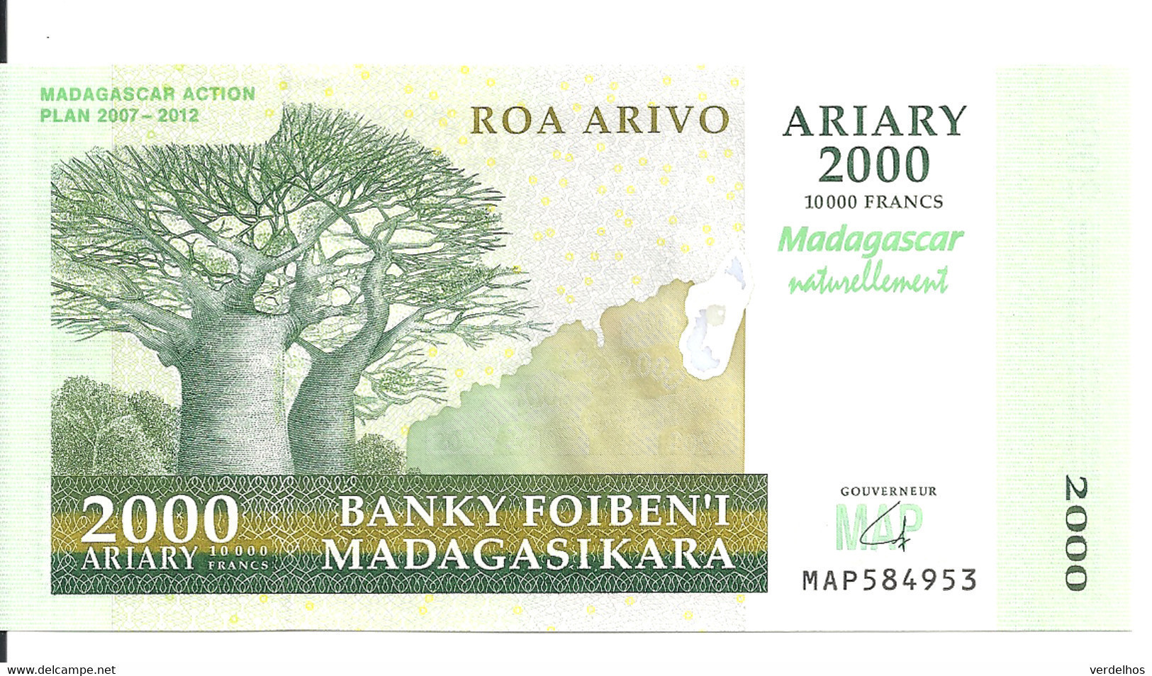 MADAGASCAR 2000 ARIARY 2007 UNC P 93 - Madagascar