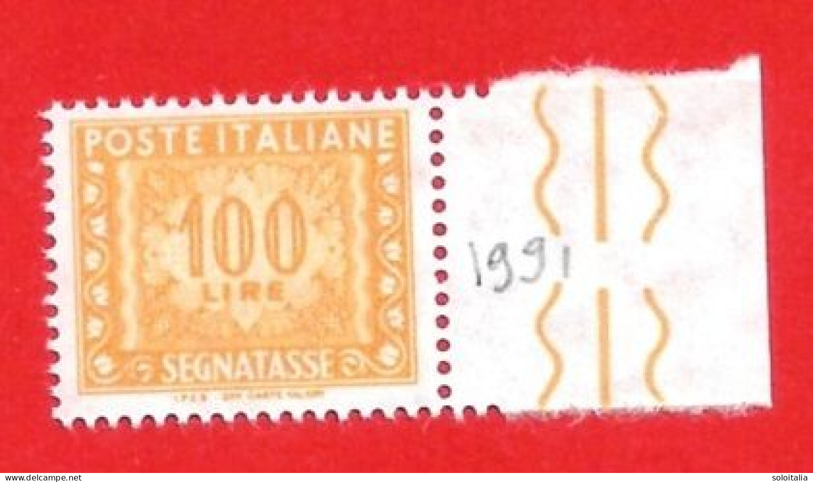 1991 (122) Segnatasse Stelle LV Tipo Lire 100 Nuovo (scritta IPZS In Basso) - Portomarken