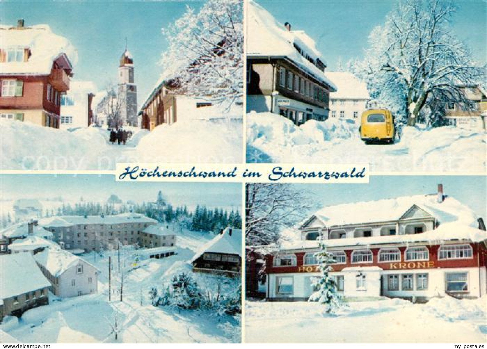 73151944 Hoechenschwand Winterpanorama Kirche Hotel Krone Hoechenschwand - Höchenschwand