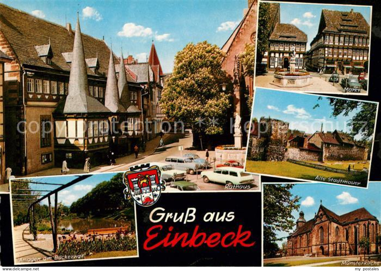 73133006 Einbeck Niedersachsen Rathaus Markt Brunnen Fachwerkhaeuser Alte Stadtm - Einbeck