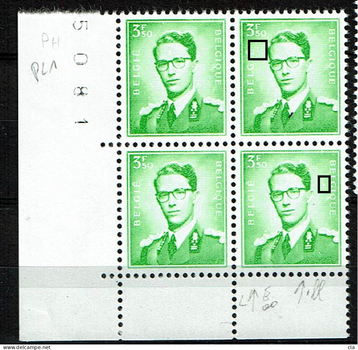 1068  P3  Bloc 4 Cdf  **  T 2 Double Coquille T4  Point Blanc Sous G - 1953-1972 Glasses