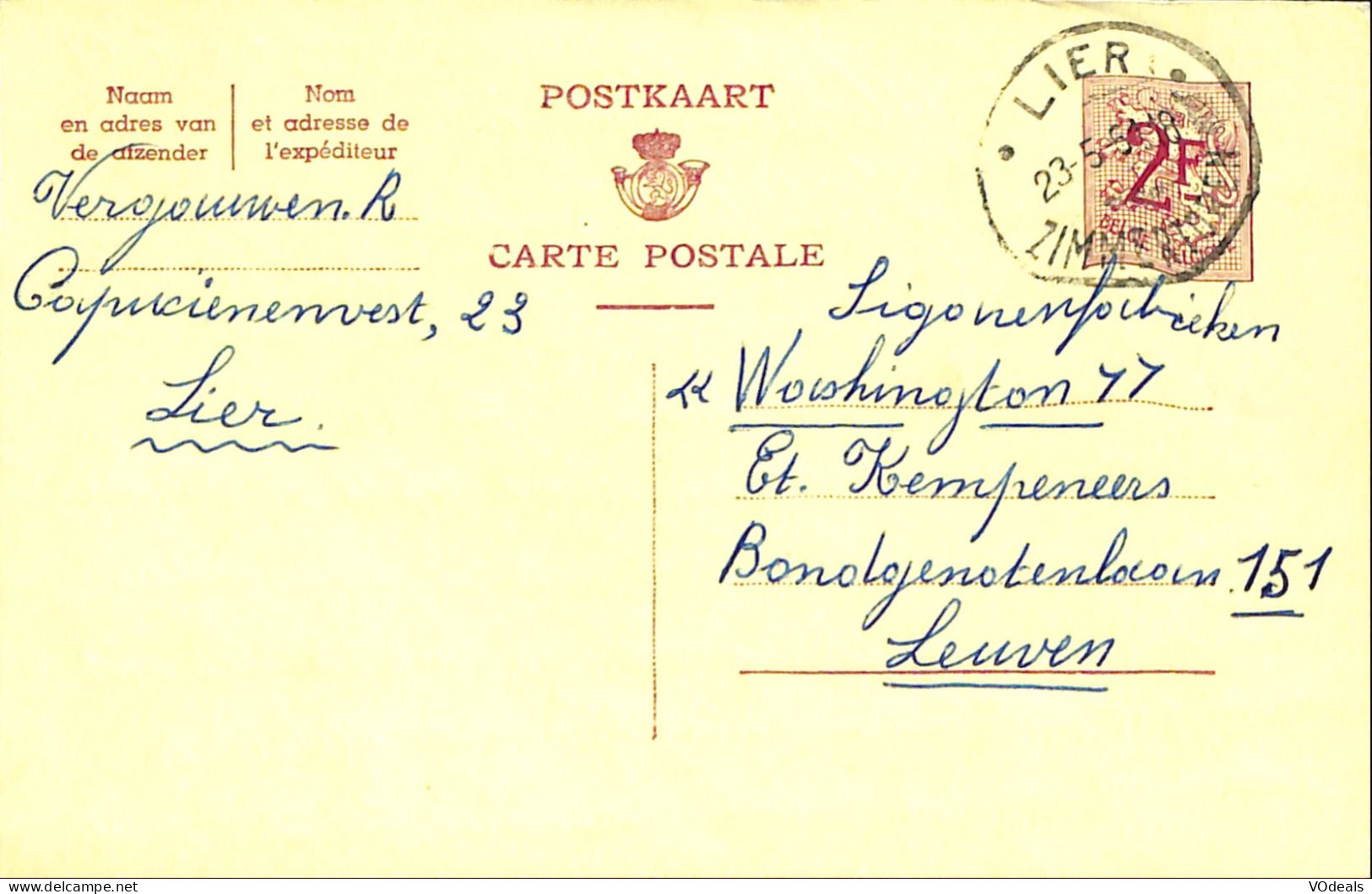 Belgique - Carte Postale - Entier Postal - 1961 - Lier - Leuven - 2 Francs - Cartes Postales 1951-..