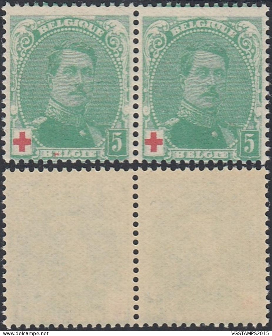 Belgique 1914 - Timbres Neufs. COB Nr.: 129  Dont 1 Avec Variété: "E" De BELGIE Avec Petit Rouge..... (EB) AR-02042 - 1914-1915 Croix-Rouge