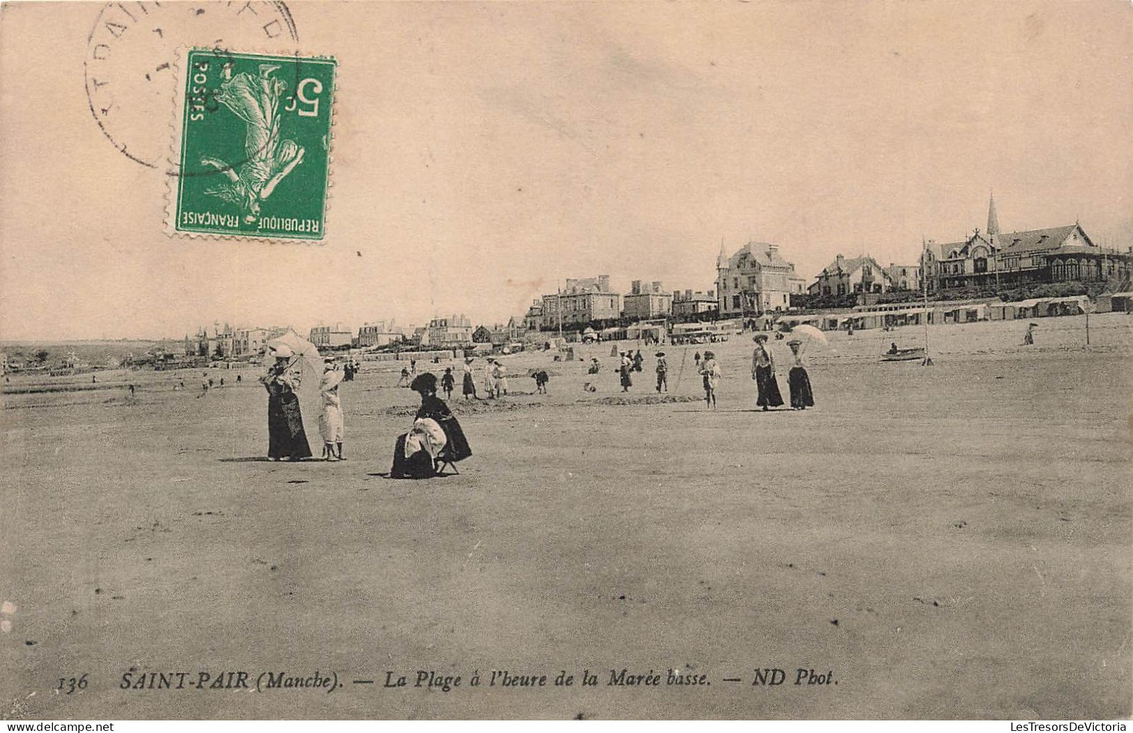 FRANCE - Saint Pair - Vue Sur La Plage à L'heure De La Marée Basse - Animé  - Carte Postale Ancienne - Saint Pair Sur Mer