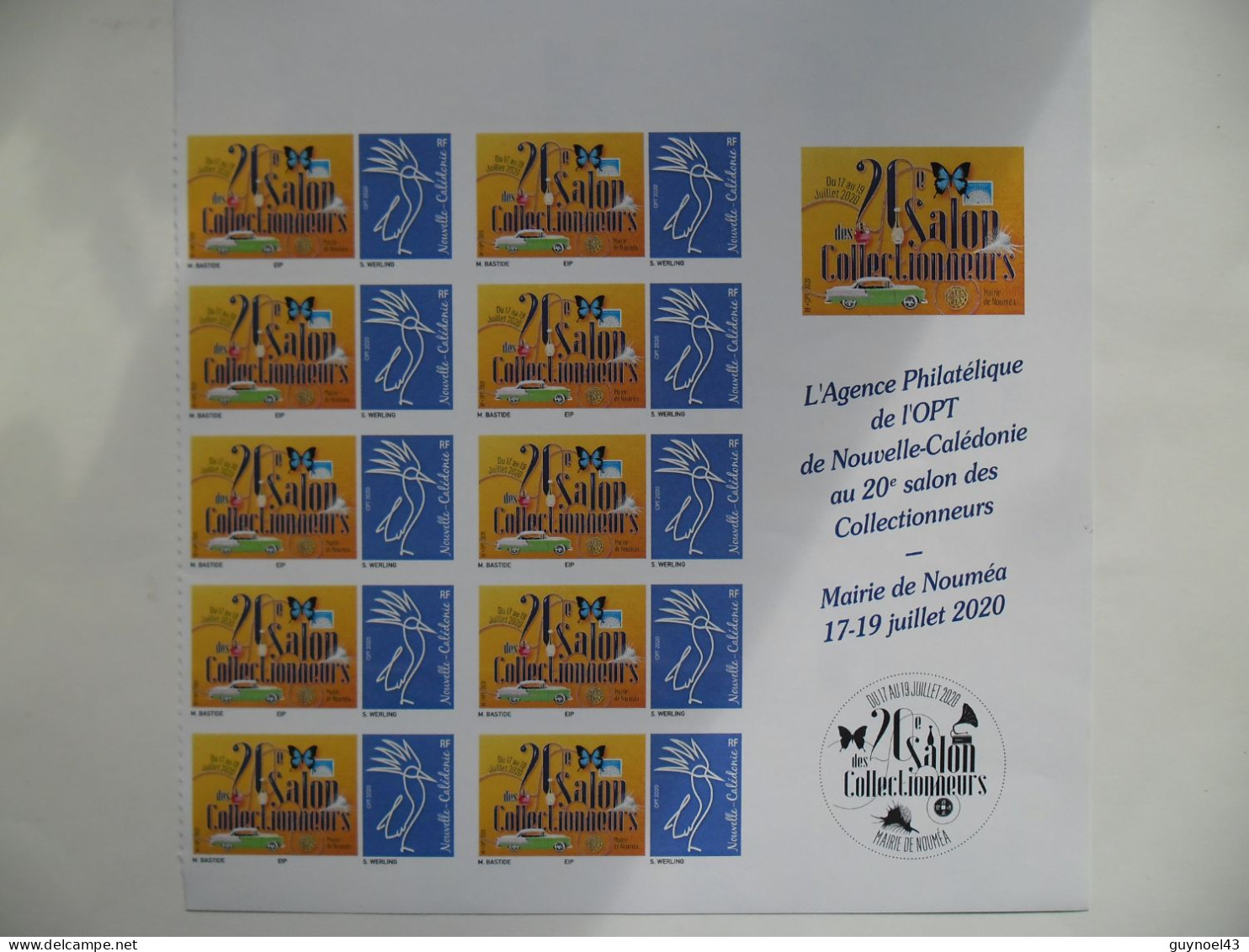2020 Y/T 1394-1395 NC " Salon Des Collectionneurs Nouméa " Neuf** Cote 600,00 - Unused Stamps