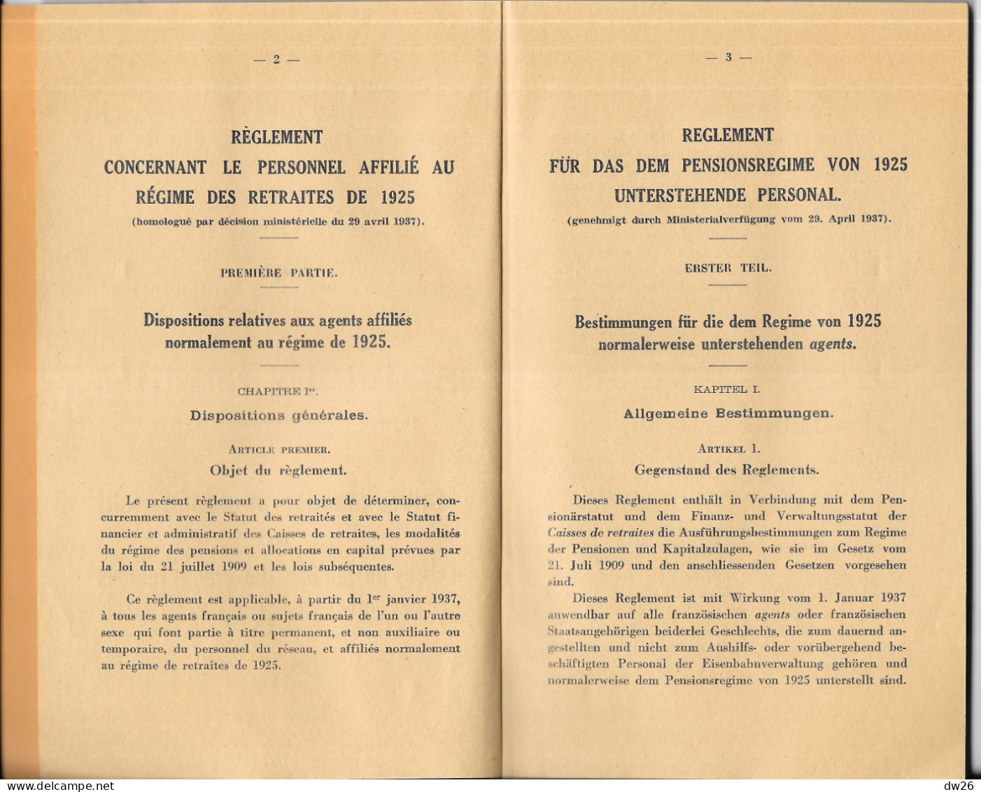 Chemins De Fer D'Alsace Et De Lorraine - Livret: Statuts Des Cheminaux Retraités 1937 (Caisses De Retraites) - Railway