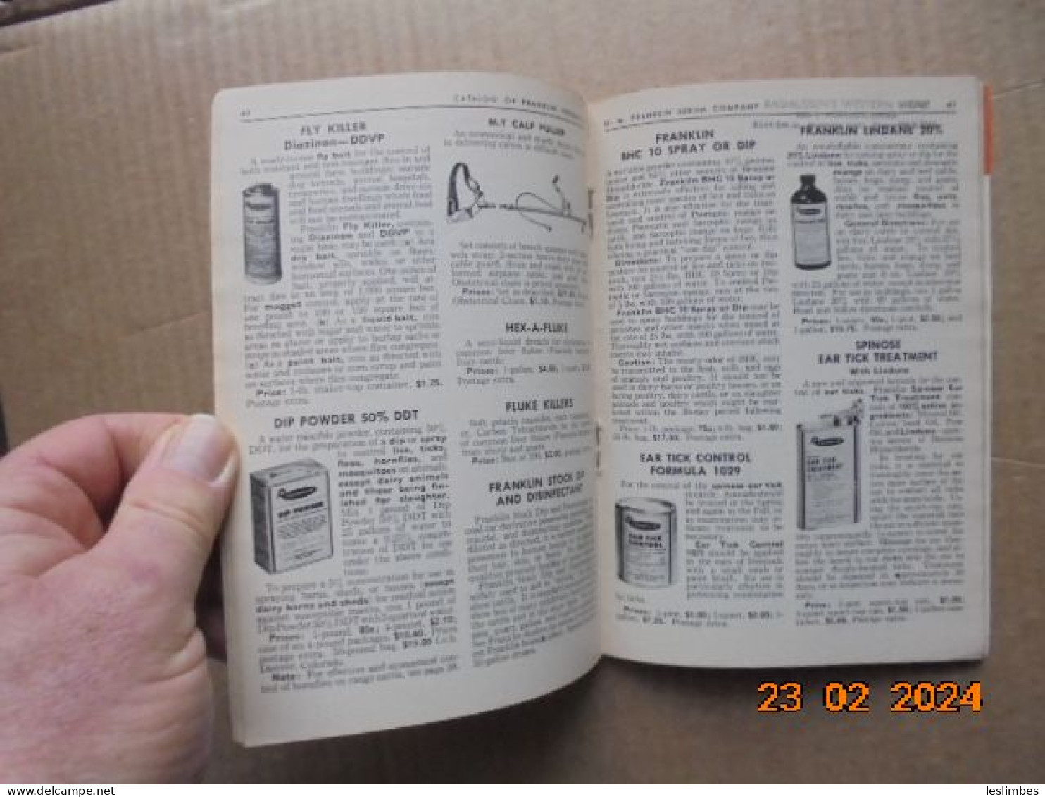 Franklin Vaccines And Supplies For Livestock Catalog No. 58  - O.M. Franklin Serum Company - Sciences Biologiques