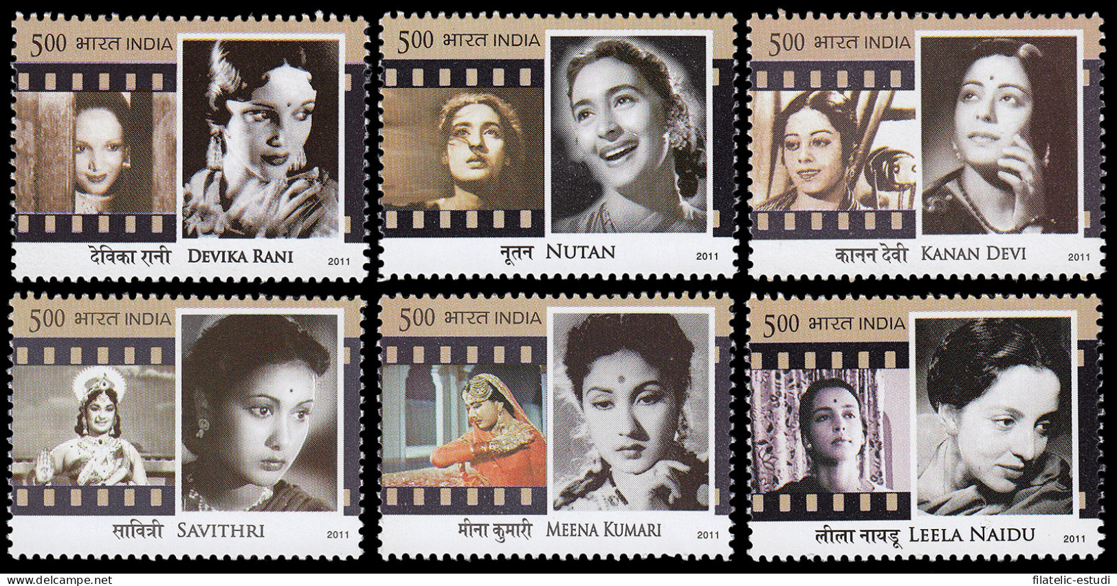 India 2322/27 2011 Legendarias Heroínas Del Cine Indio MNH - Other & Unclassified